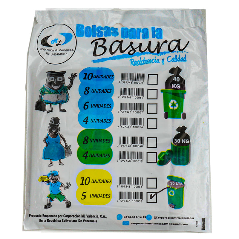 BOLSA PARA BASURA 30LTS 5 unidades