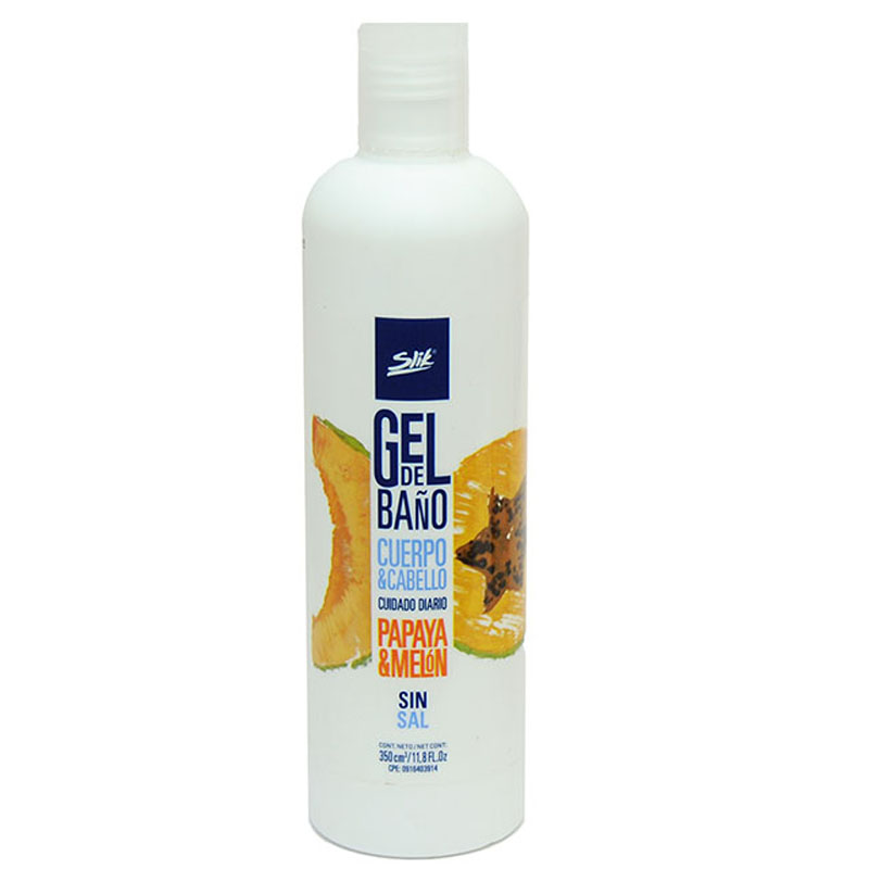 GEL DE BAÑO SLIK 2 EN 1 PAPAYA Y MELON 350 CM