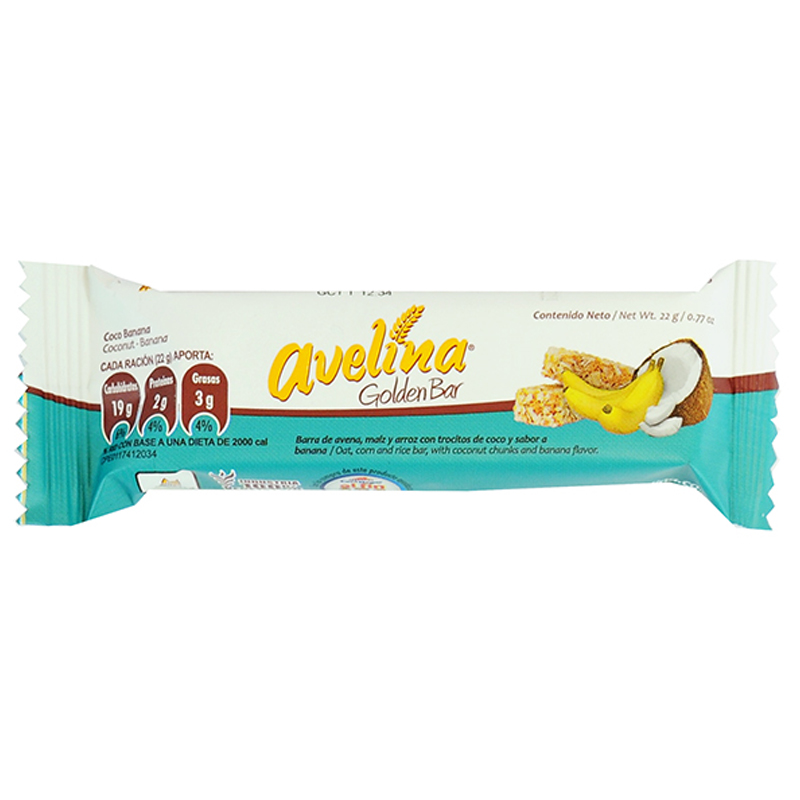 BARRA DE AVENA AVELINA GOLDEN BAR BANANA COCO 22GR