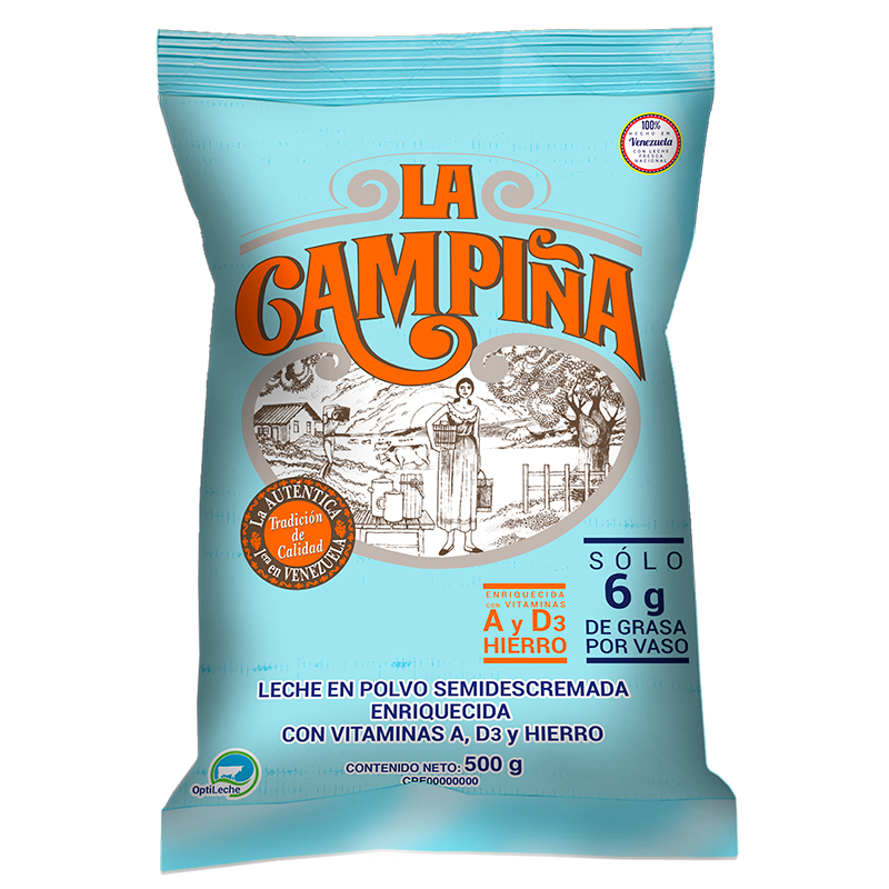 LECHE EN POLVO LA CAMPIÑA DESCREMADA 500 GR