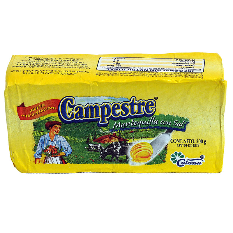 MANTEQUILLA CON SAL CAMPESTRE 200 GR