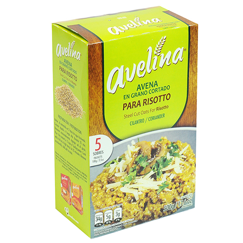 AVENA EN GRANO CORTADO AVELINA CON CILANTRO PARA RISOTTO 500 GR