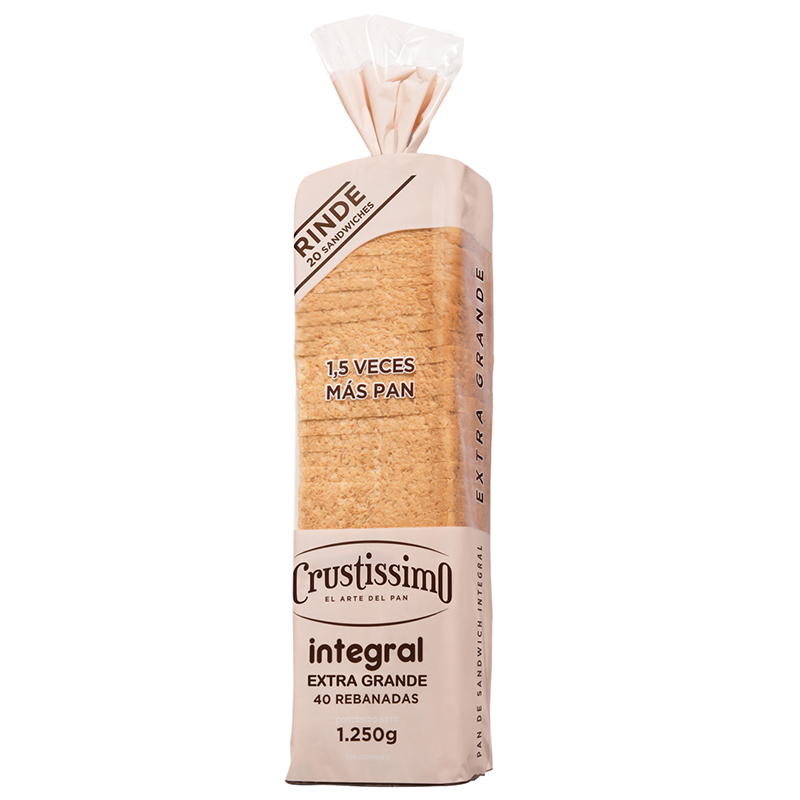 PAN SANDWICH CRUSTISSIMO INTEGRAL 1250GR