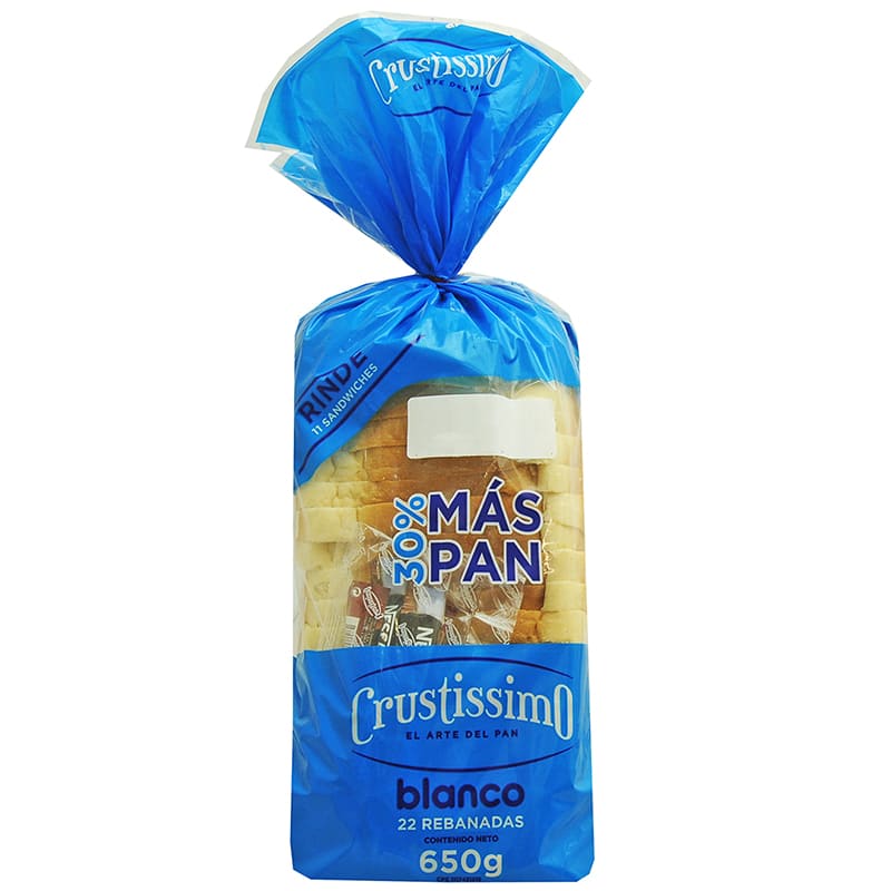 PAN DE SANDWICH CRUSTISSIMO BLANCO 650GR
