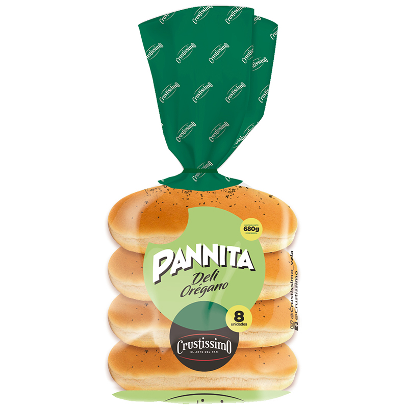 PAN DE OREGANO CRUSTISSIMO PANNITA 8 UNIDADES 