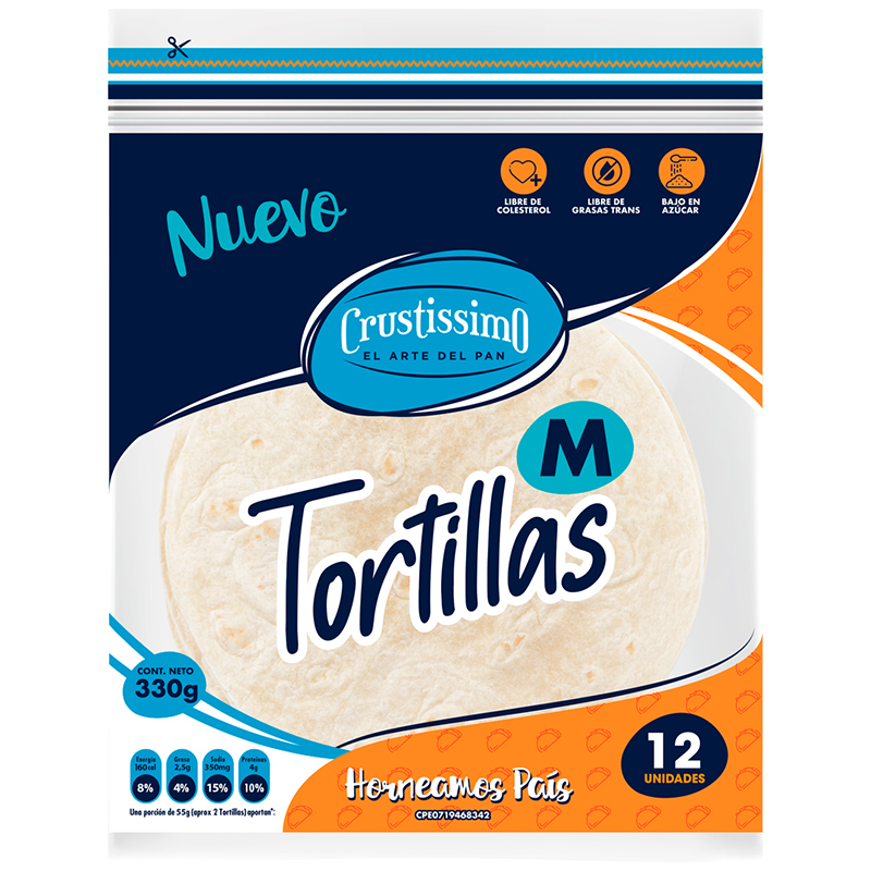 TORTILLAS CRUSTISSIMO 12 UNIDADES