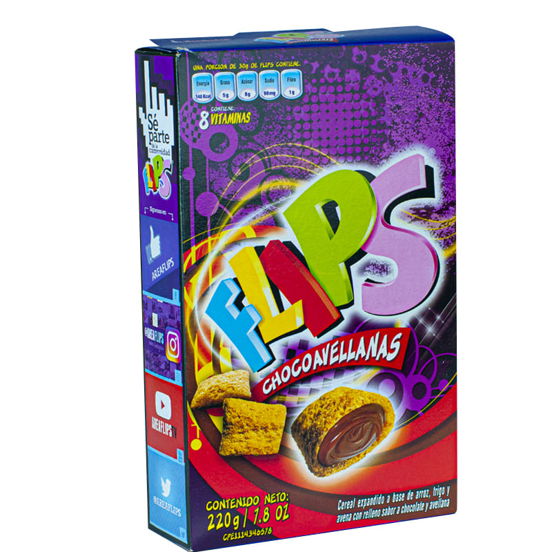 CEREAL DE CHOCOLATE Y AVELLANA FLIPS 220 GR