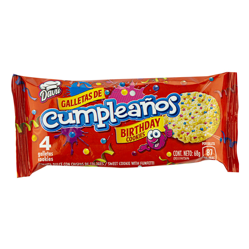GALLETA DAVU CUMPLEAÑOS 68GR