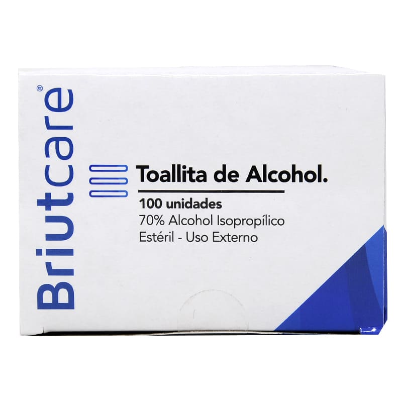 TOALLITA DE ALCOHOL BRIUTCARE 100 UNIDADES