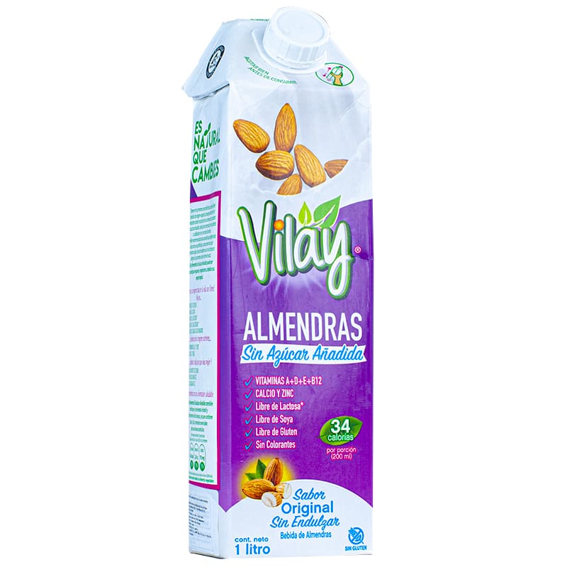 LECHE ALMENDRAS VILAY SIN AZUCAR  1LT