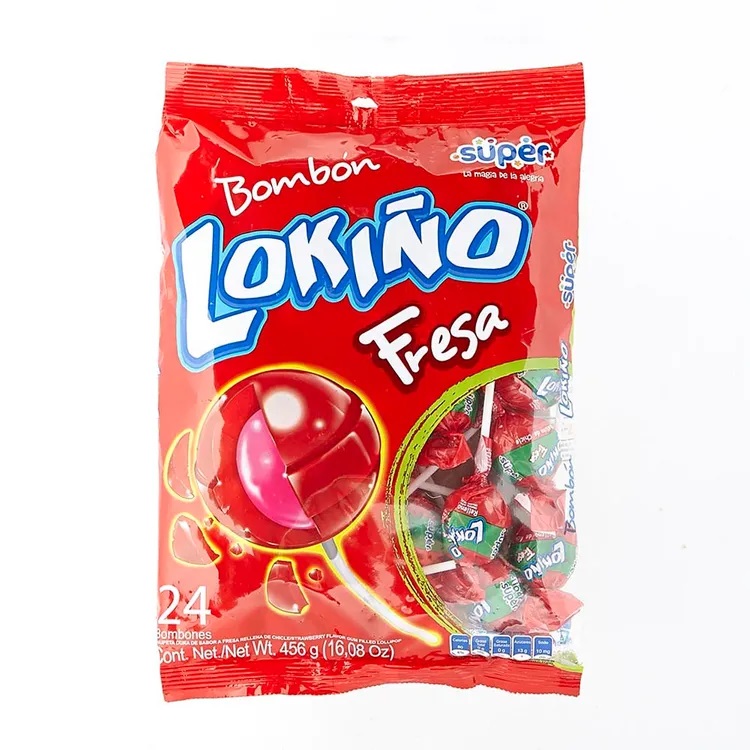 CHUPETA LOKIÑO DE FRESA 24 UNIDADES