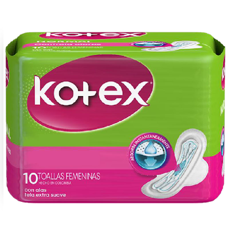 TOALLA FEMENINA KOTEX DIURNA 10 UNIDADES