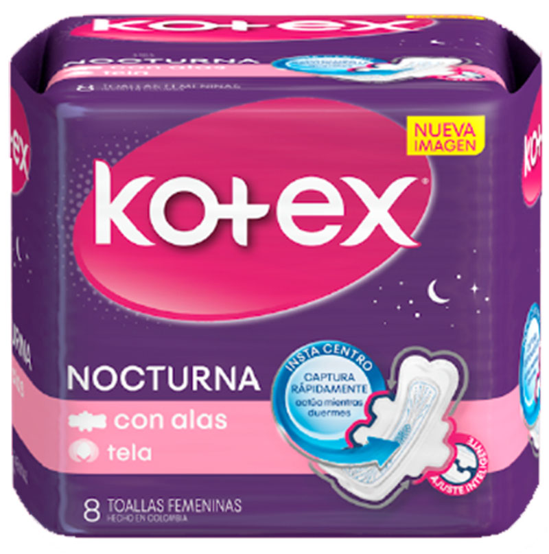 TOALLA FEMENINA KOTEX NOCTURNA 08 UNIDADES