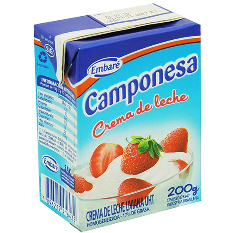 CREMA DE LECHE CAMPONESA 200 GR