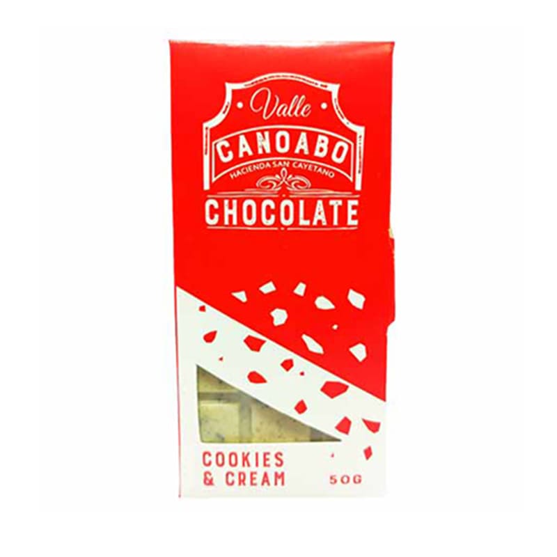 CHOCOLATE VALLE CANOABO GALLETA Y CREMA 50GR