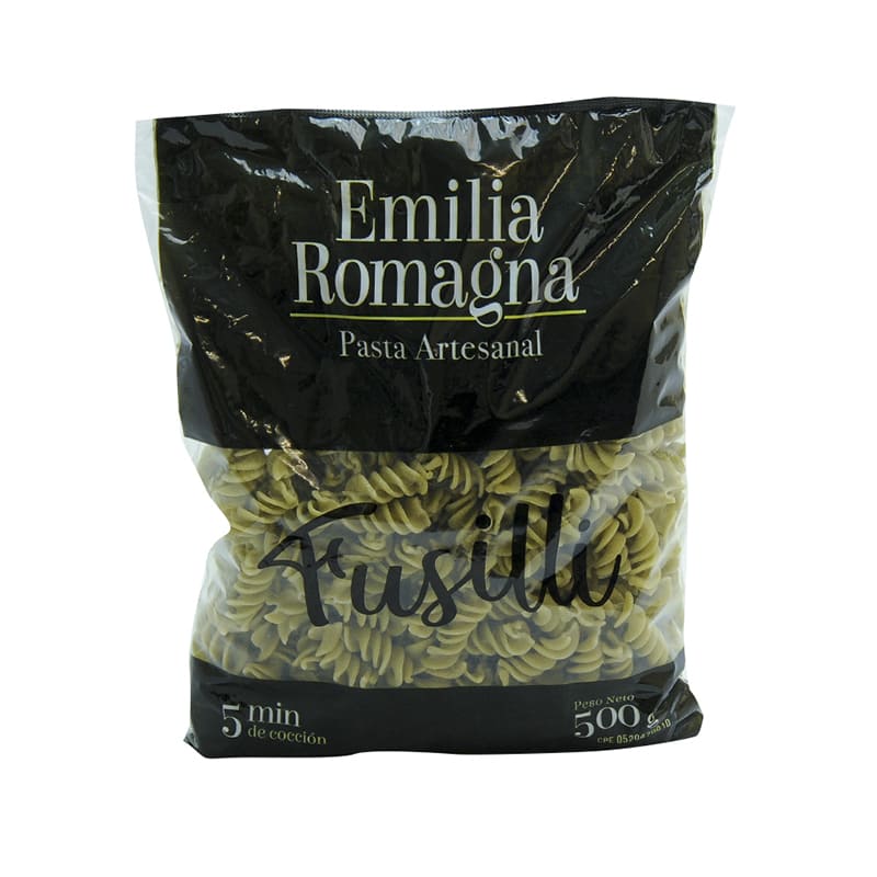 PASTA FUSILLI DE ESPINACA 500G