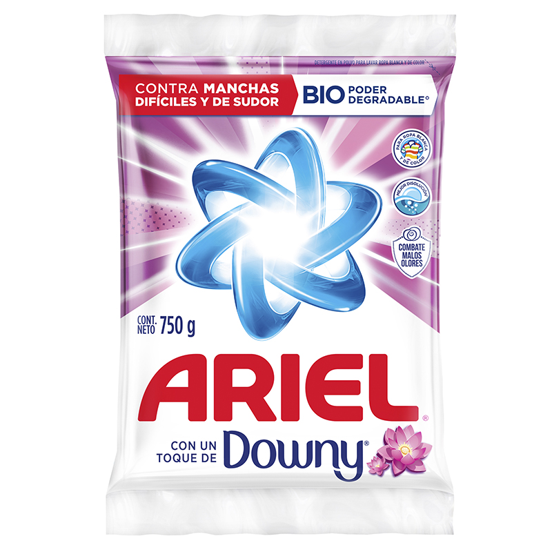 DETERGENTE ARIEL CON SUAVIZANTE DOWNY 750GR