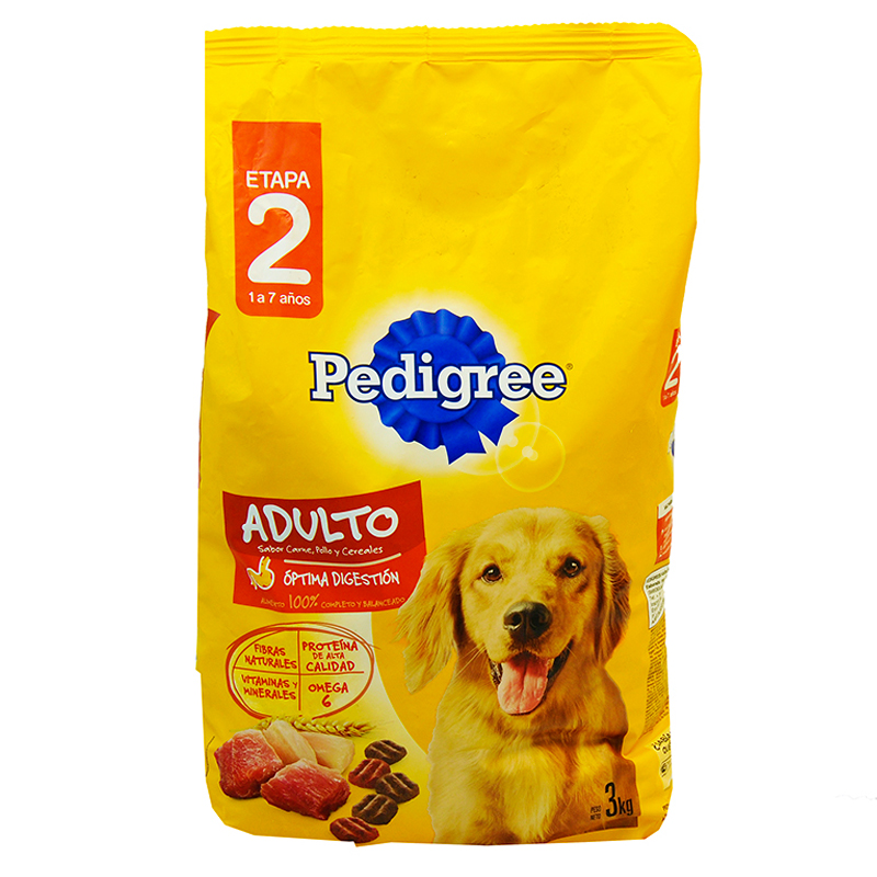 PERRARINA PEDIGREE ADULTOS CON SABOR A CARNE, POLLO Y CEREAL 3 KG