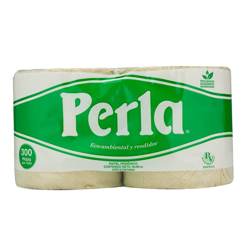 Papel Higienico Perla 300 Hojas 2 Unidades