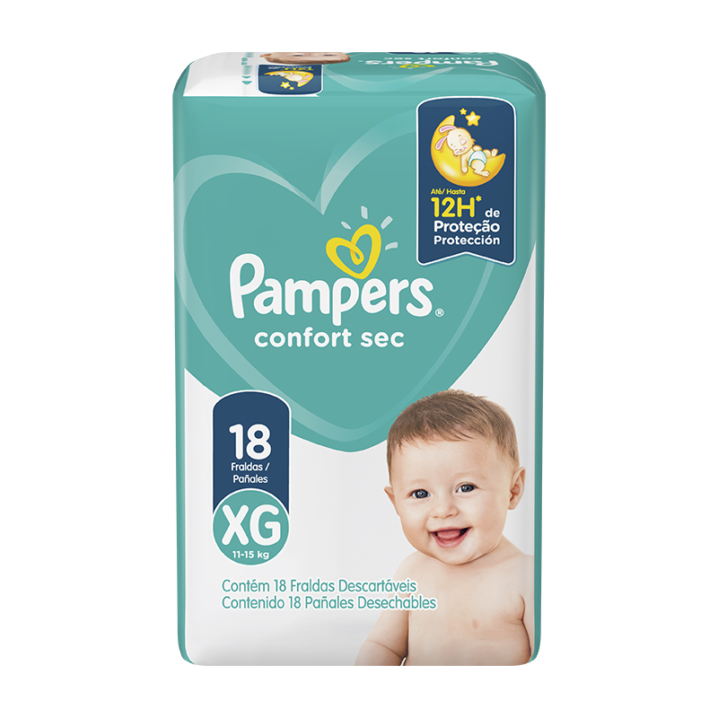 PAÑALES PAMPERS CONFORTSEC XG 18UND