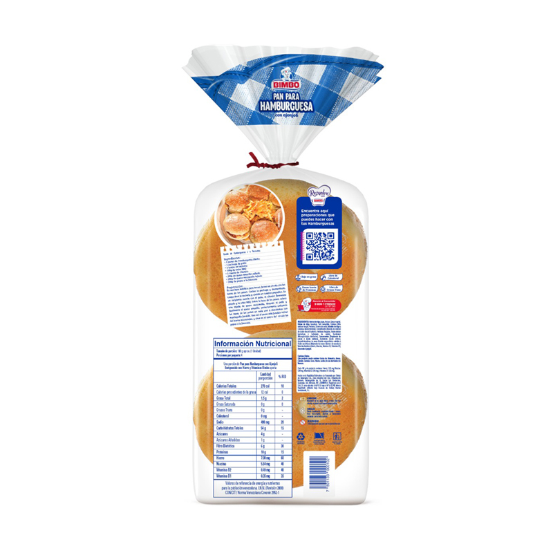 PAN HAMBURGUESA BIMBO 400GR