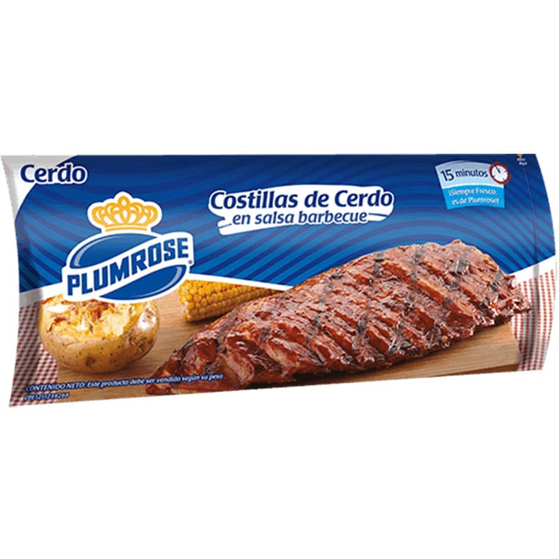 COSTILLA CERDO CON BBQ PLUMROSE KG