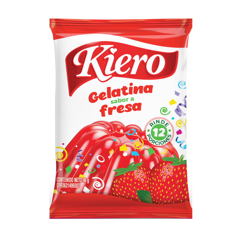 GELATINA SABOR A FRESA KIERO 96 GR