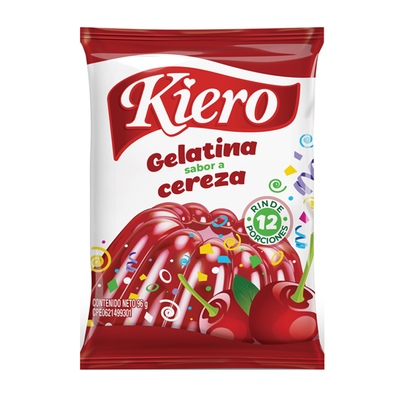 GELATINA SABOR A CEREZA KIERO 96 GR