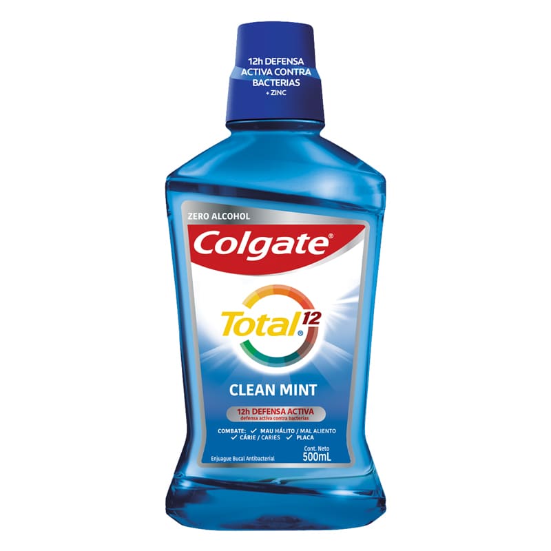 ENJUAGUE BUCAL CLEAN MINT TOTAL 12 COLGATE 500 ML