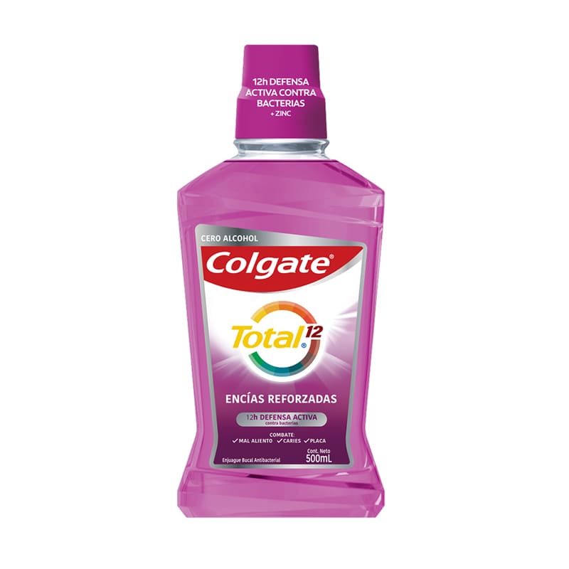 ENJUAGUE BUCAL TOTAL 12 ENCIAS REFORZADAS COLGATE 500 ML
