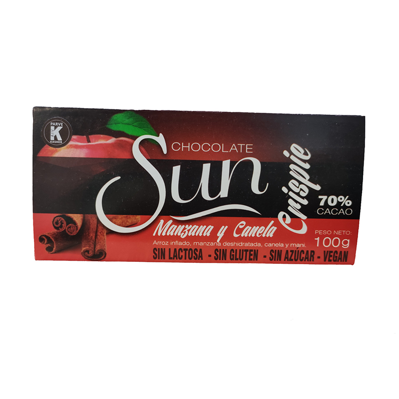 CHOCOLATE MANZANA Y CANELA SUN 100 GR
