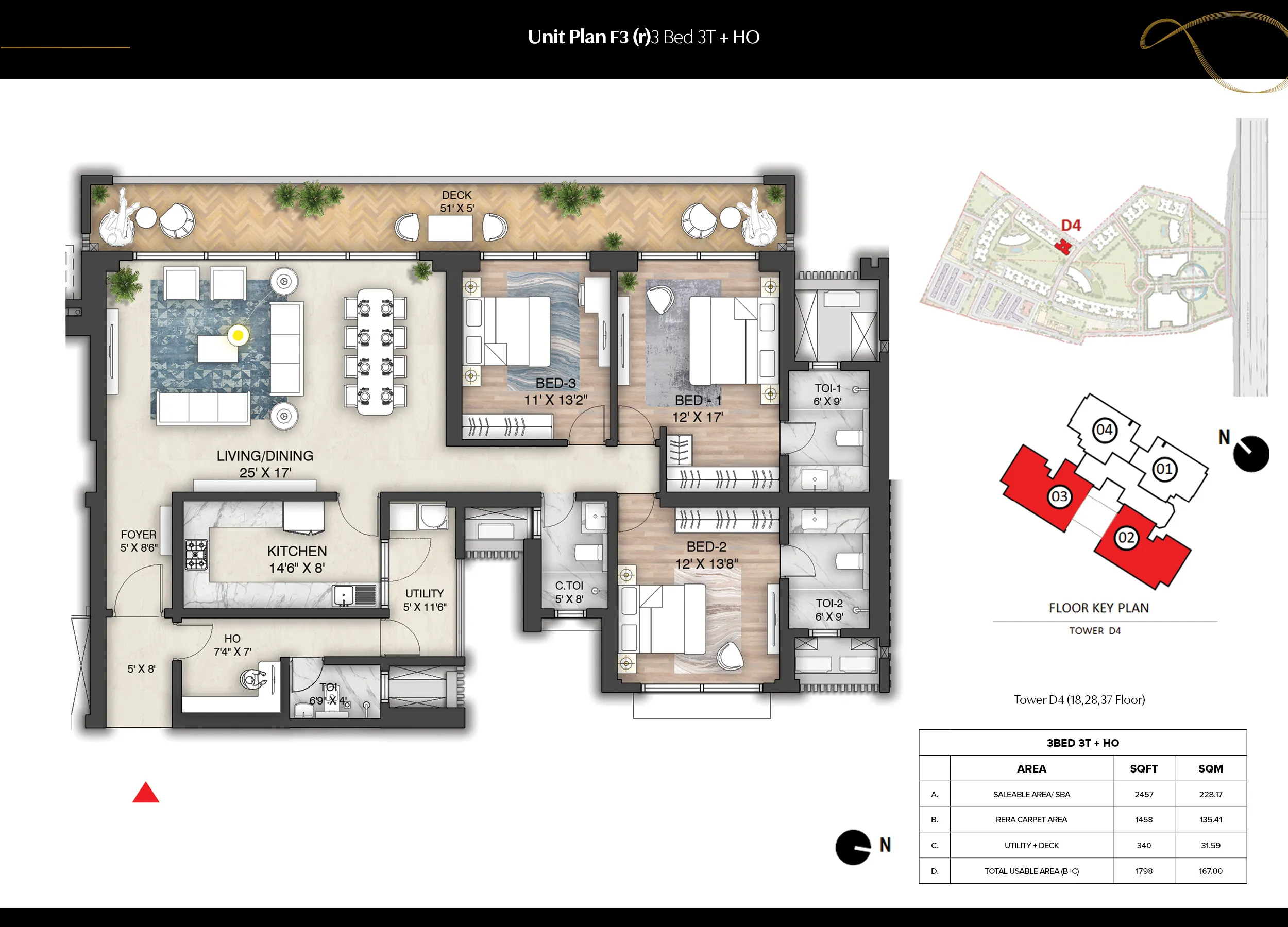 3 BHK + OFFICE