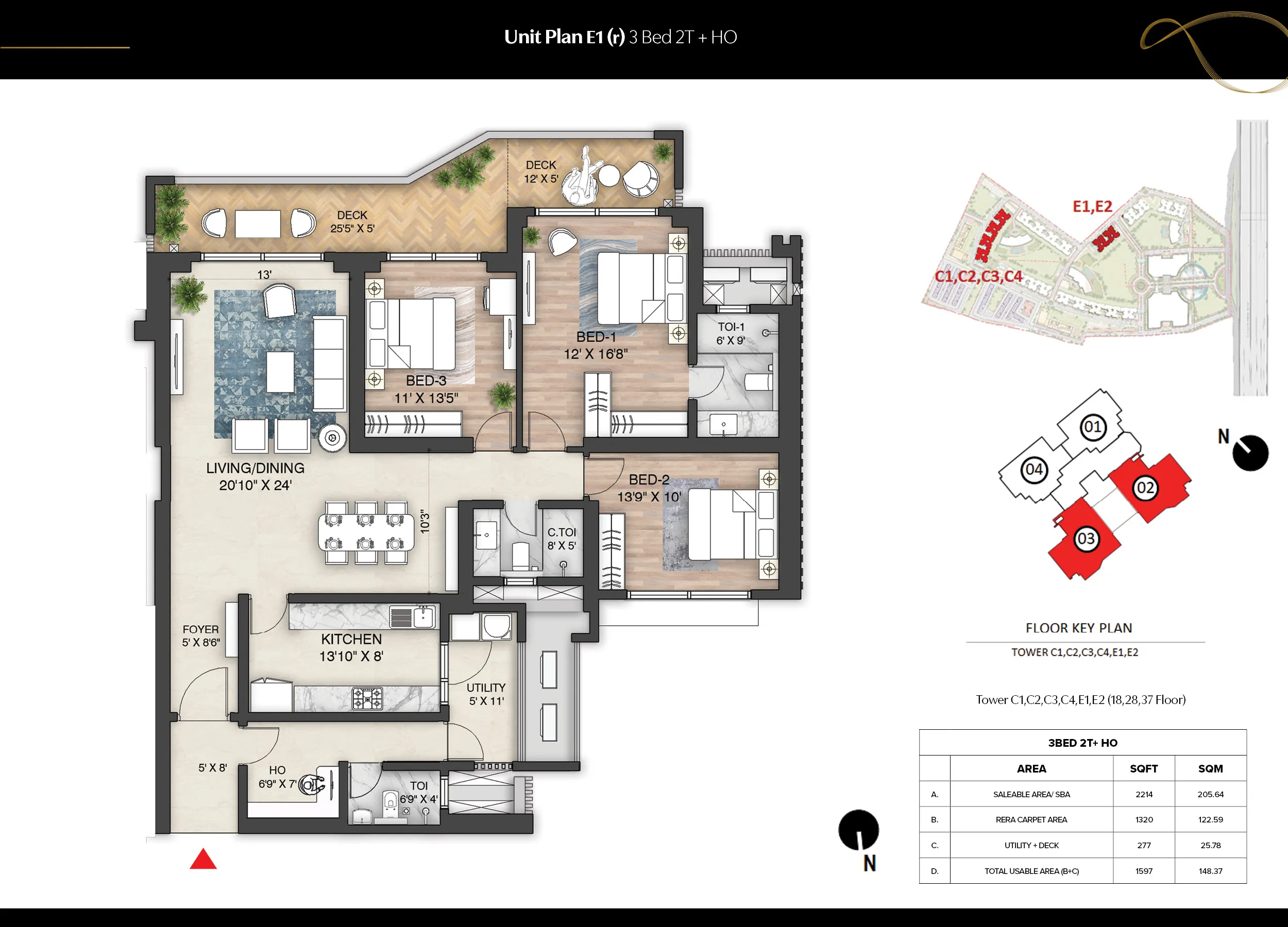 3BHK + 2T