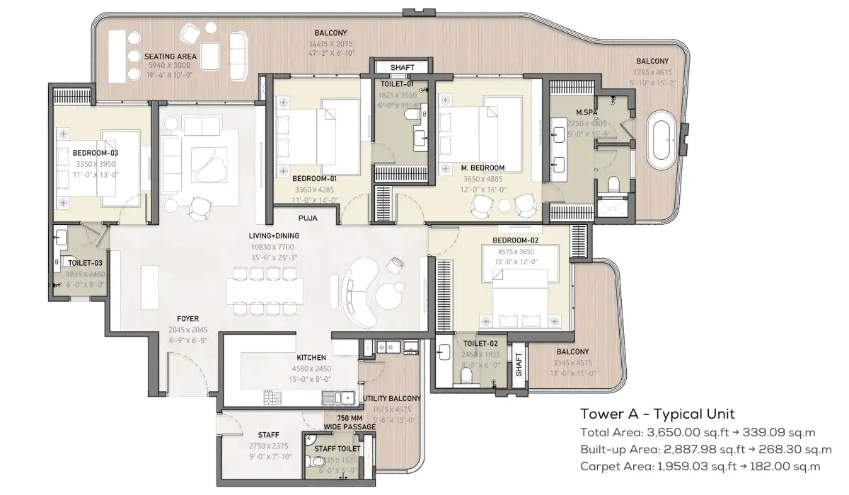 4 BHK+4T+Servant+Pooja