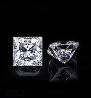 Near White Princess Cut Moissanite Stone