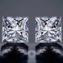 Near White Princess Cut Moissanite Stone