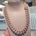 16mm Cuban Link Chain Necklace, 925 Sterling Silver, Iced Out Diamond Choker