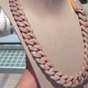 16mm Cuban Link Chain Necklace, 925 Sterling Silver, Iced Out Diamond Choker
