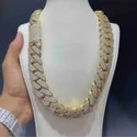 20mm Cuban Link Chain Necklace, 925 Sterling Silver, Iced Out Diamond Choker