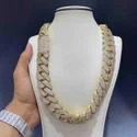 20mm Cuban Link Chain Necklace, 925 Sterling Silver, Iced Out Diamond Choker