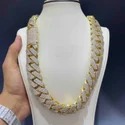 20mm Cuban Link Chain Necklace, 925 Sterling Silver, Iced Out Diamond Choker