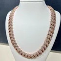 18mm Cuban Link Chain Necklace, 10k , Iced Out Diamond Choker