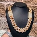 18MM Cuban Link Chain Necklace, 925 Sterling Silver, Iced Out Diamond Choker