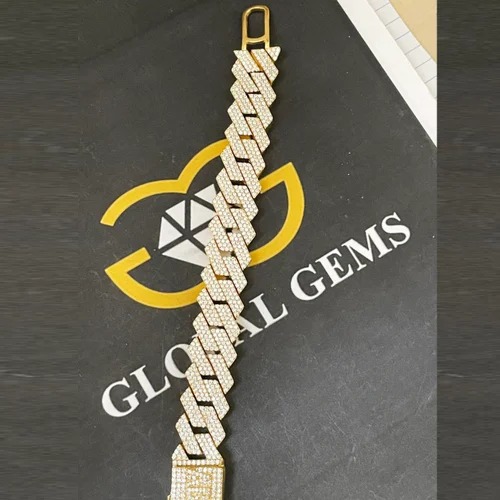 Cuban Link Chain Necklace, 925 Sterling Silver, Iced Out Diamond Choker