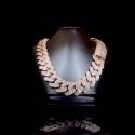 20mm Cuban Link Chain Necklace, 925 Sterling Silver, Iced Out Diamond Choker
