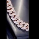20mm Cuban Link Chain Necklace, 925 Sterling Silver, Iced Out Diamond Choker