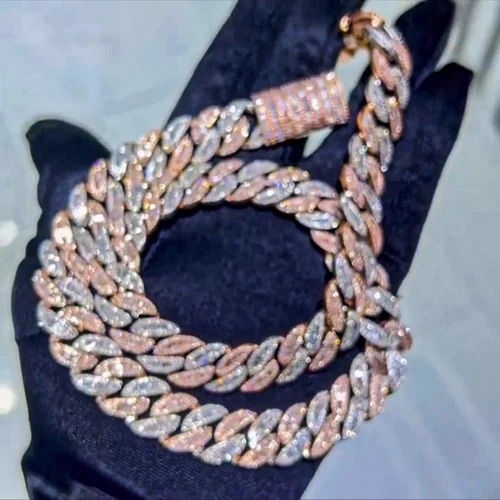 18MM Cuban Link Chain Necklace, 925 Sterling Silver, Iced Out Diamond Choker