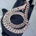 18MM Cuban Link Chain Necklace, 925 Sterling Silver, Iced Out Diamond Choker