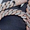 18MM Cuban Link Chain Necklace, 925 Sterling Silver, Iced Out Diamond Choker