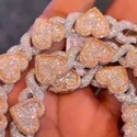 24mm / 24 inch Cuban Link Chain Necklace, 925 Sterling Silver, Iced Out Diamond Choker